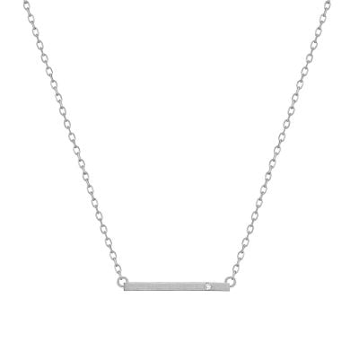 Bar Pendant in 14k white Gold with Diamond